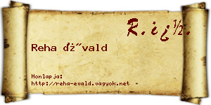 Reha Évald névjegykártya